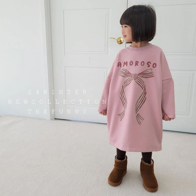 The Funny - Korean Children Fashion - #childofig - Amore Ribbon Fleece One-piece - 9