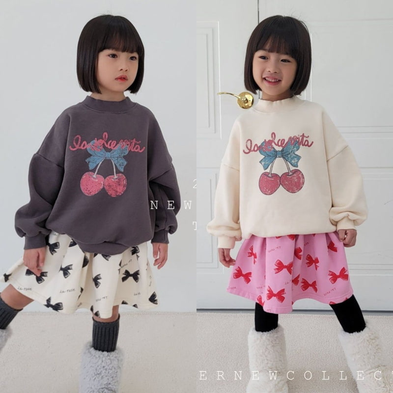 The Funny - Korean Children Fashion - #childrensboutique - Cherry Half Turtleneck Sweatshirts