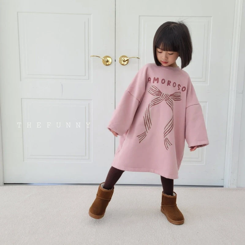 The Funny - Korean Children Fashion - #discoveringself - Amore Ribbon Fleece One-piece - 12