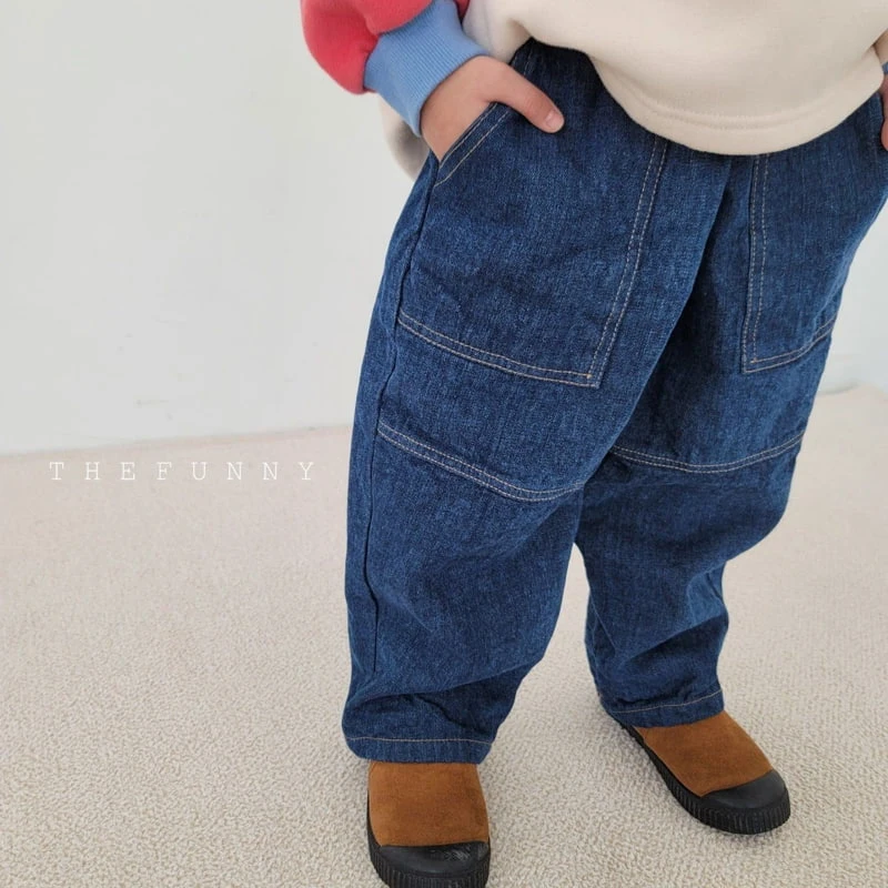 The Funny - Korean Children Fashion - #fashionkids - Eskimo Fleece Denim Pants - 10