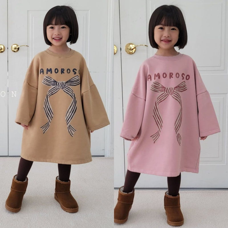 The Funny - Korean Children Fashion - #kidsstore - Amore Ribbon Fleece One-piece