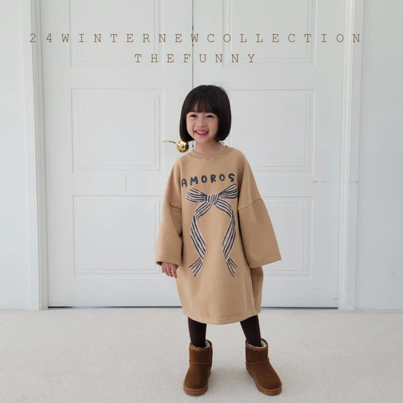 The Funny - Korean Children Fashion - #kidzfashiontrend - Amore Ribbon Fleece One-piece - 2