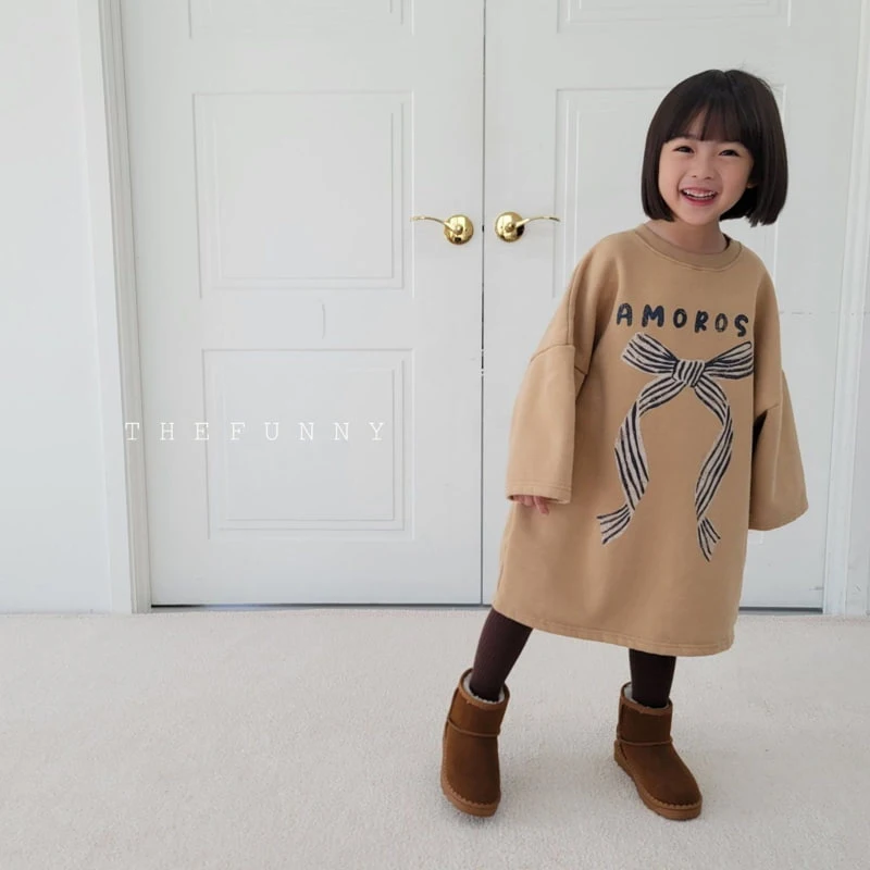 The Funny - Korean Children Fashion - #Kfashion4kids - Amore Ribbon Fleece One-piece - 4