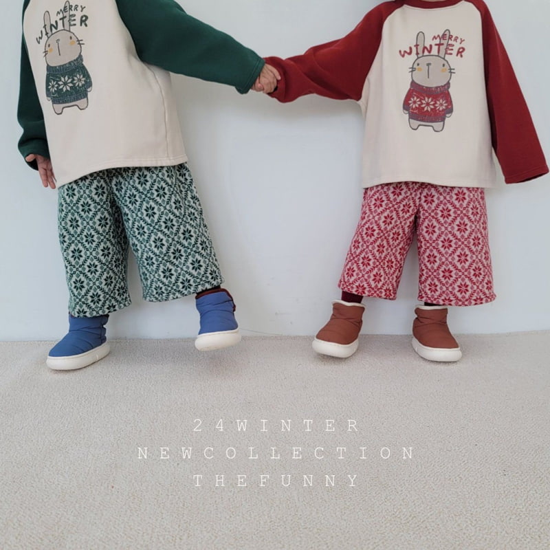 The Funny - Korean Children Fashion - #minifashionista - Snow Flower Knit Midi Pants - 2