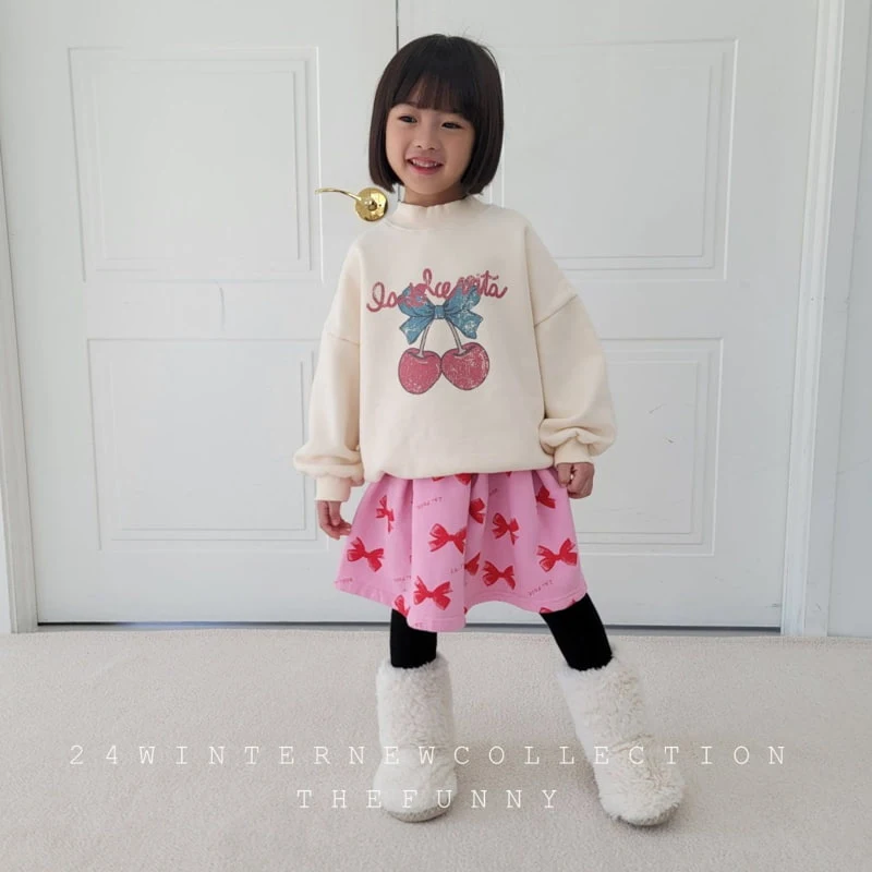 The Funny - Korean Children Fashion - #prettylittlegirls - Cherry Half Turtleneck Sweatshirts - 12