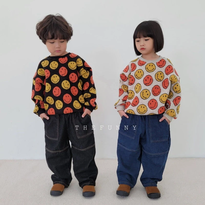 The Funny - Korean Children Fashion - #prettylittlegirls - Smile Knit Fleece Sweatshirts