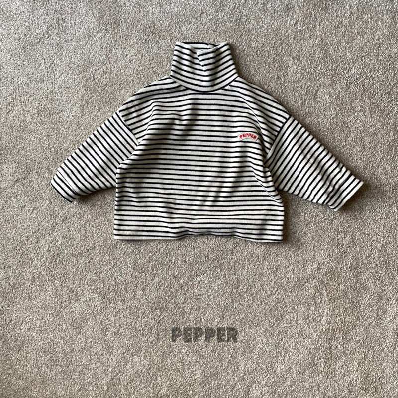 The Pepper - Korean Children Fashion - #kidsshorts - Stripe Turtleneck Tee - 8