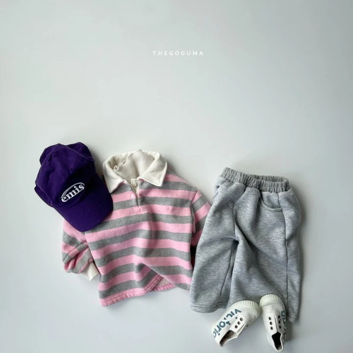 Thegoguma - Korean Children Fashion - #childofig - Stripe Fleeced Collar Tee - 11