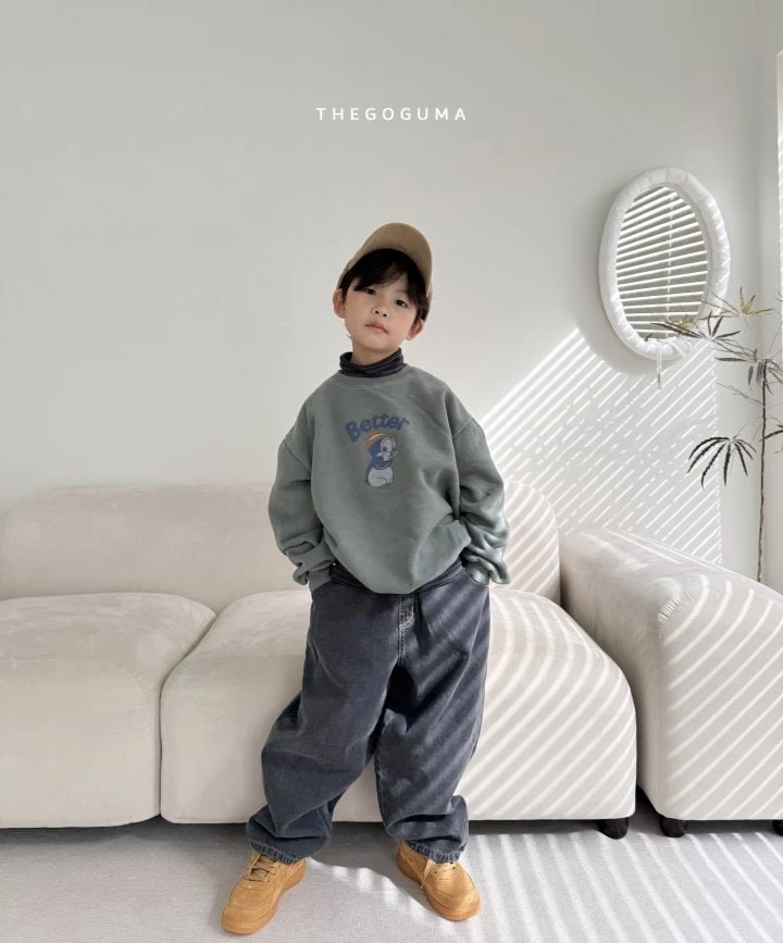 Thegoguma - Korean Children Fashion - #littlefashionista - Circle Fleeced Wide Denim Pants - 7