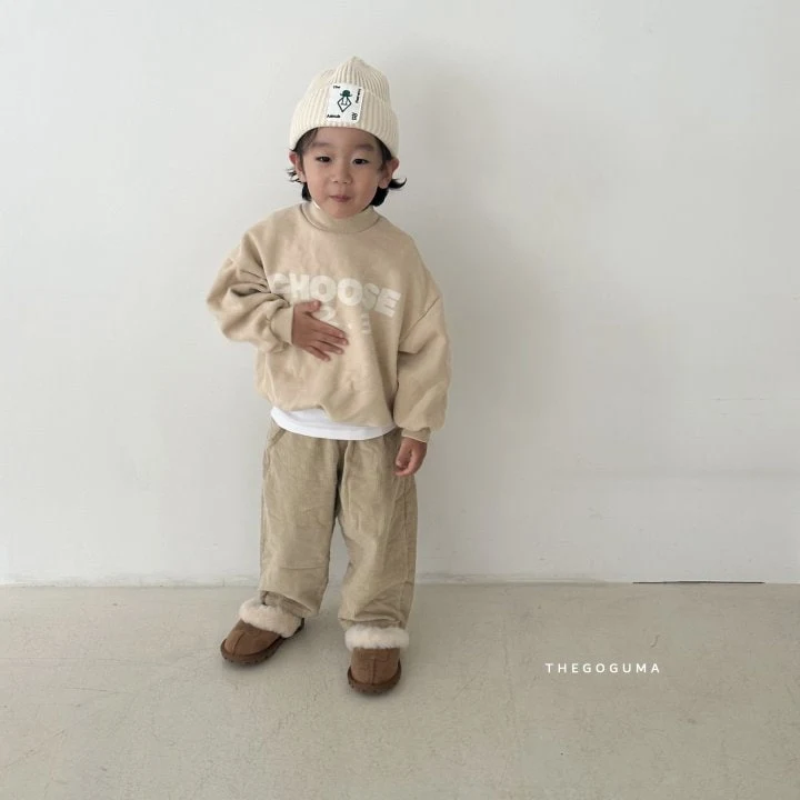 Thegoguma - Korean Children Fashion - #littlefashionista - Corduroy Fleeced Baggy Pants