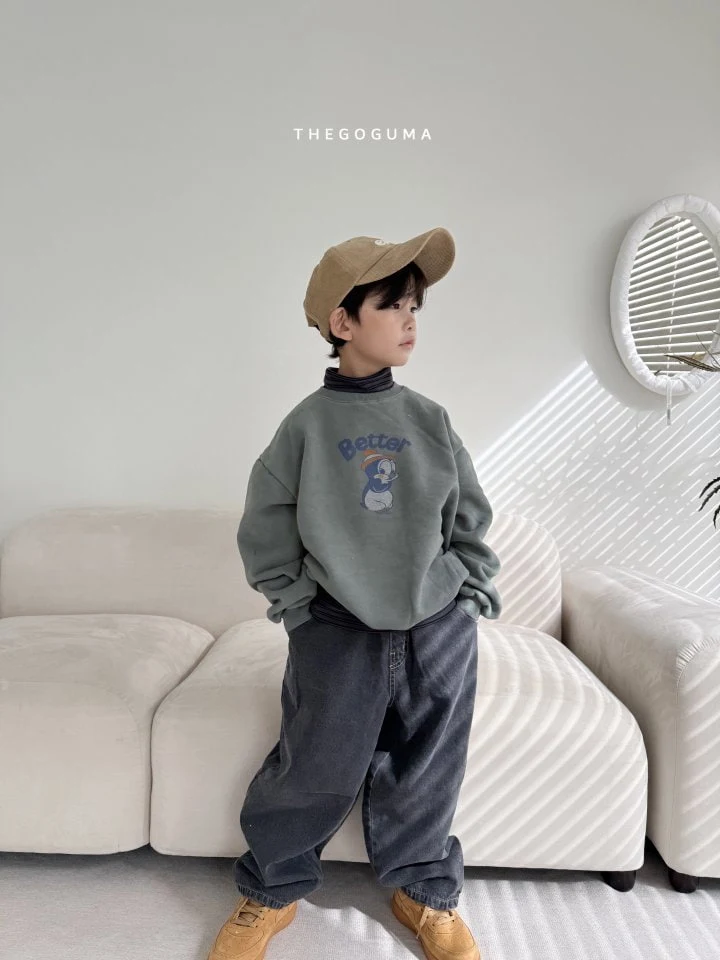 Thegoguma - Korean Children Fashion - #magicofchildhood - Circle Fleeced Wide Denim Pants - 8