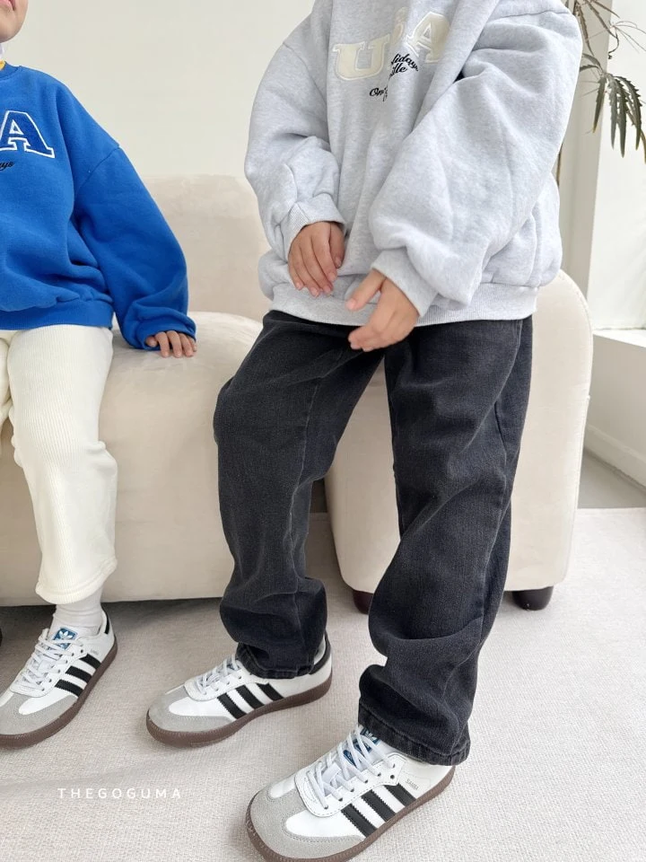 Thegoguma - Korean Children Fashion - #magicofchildhood - Damage Fleeced Span Denim Pants - 6