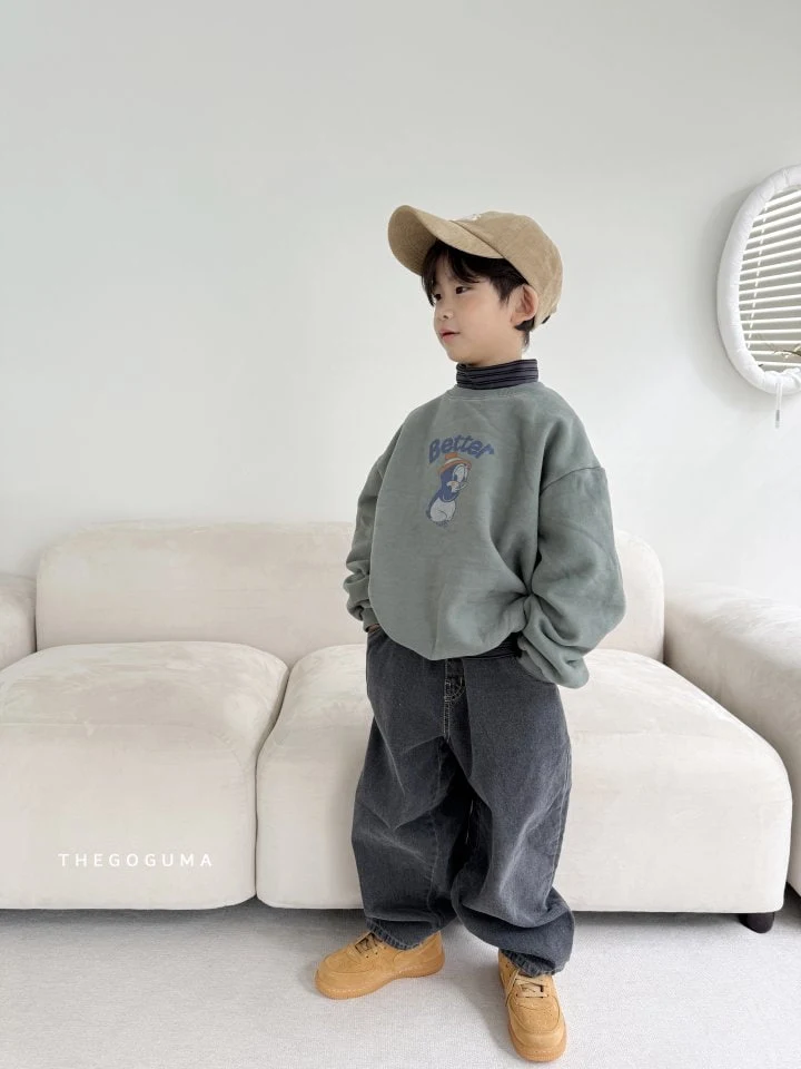 Thegoguma - Korean Children Fashion - #minifashionista - Circle Fleeced Wide Denim Pants - 9