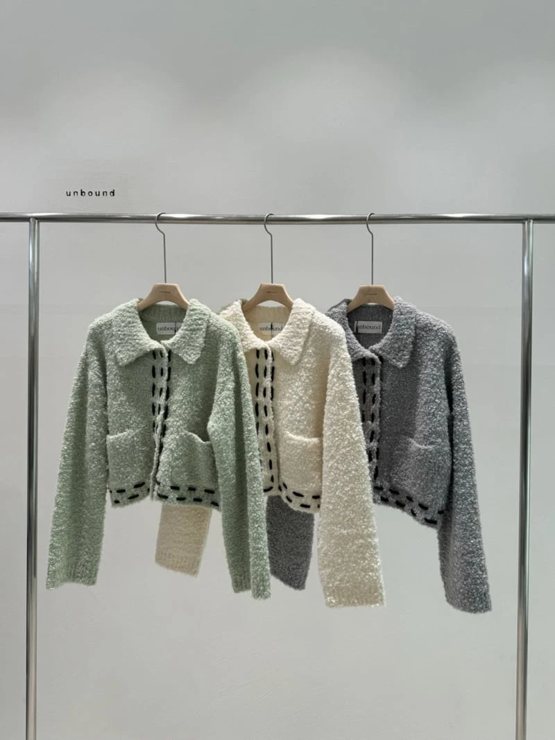 Unbound - Korean Women Fashion - #momslook - Stitch Knit Cardigan