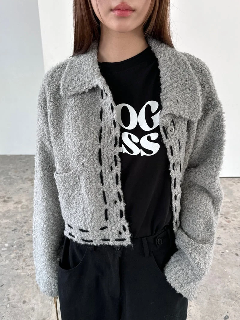 Unbound - Korean Women Fashion - #momslook - Stitch Knit Cardigan - 5