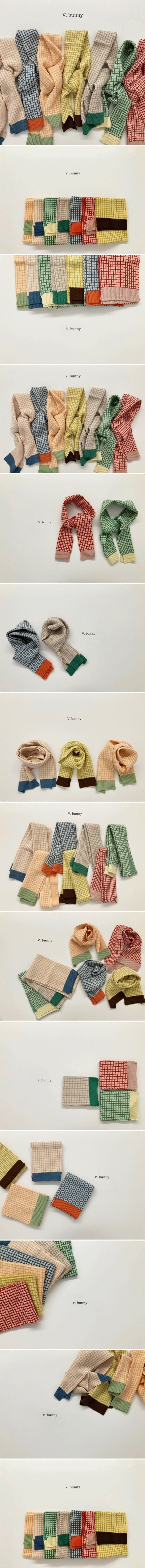 V Bunny - Korean Baby Fashion - #babylifestyle - Check Color Muffler