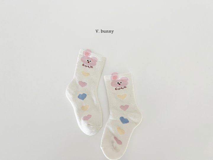 V Bunny - Korean Children Fashion - #Kfashion4kids - Pink Rabbit Socks Set - 3