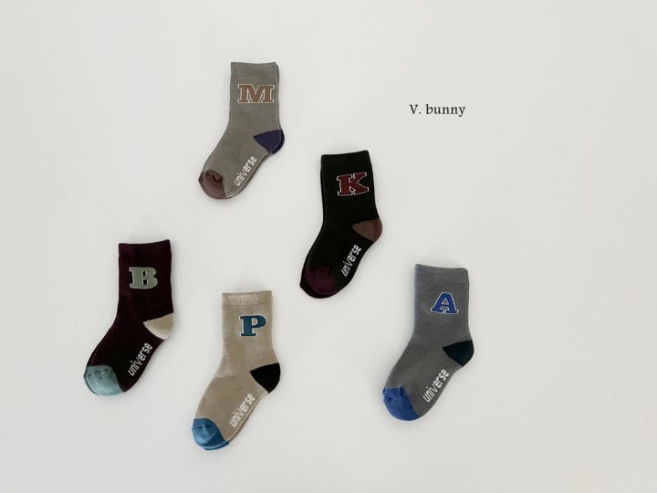 V Bunny - Korean Children Fashion - #Kfashion4kids - Alphabet Socks Set