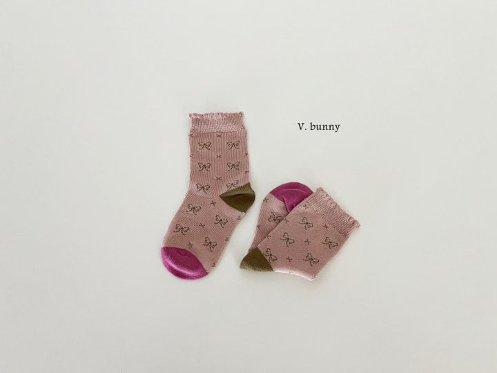 V Bunny - Korean Children Fashion - #Kfashion4kids - Gold Ribbon Socks Set - 6