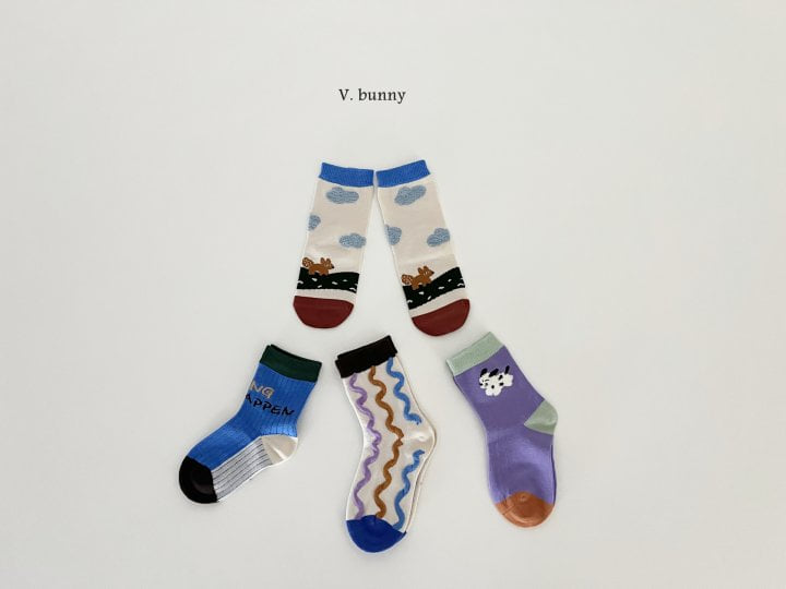 V Bunny - Korean Children Fashion - #Kfashion4kids - Baduki Socks Set