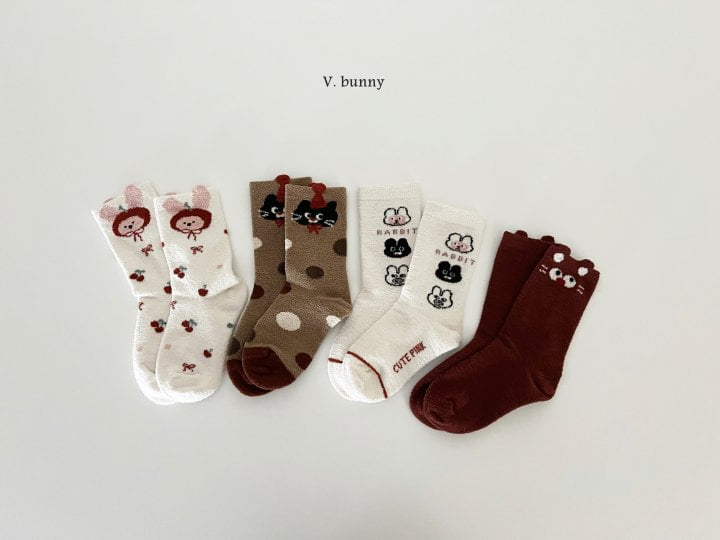 V Bunny - Korean Children Fashion - #Kfashion4kids - Apple Cat Socks Set - 10