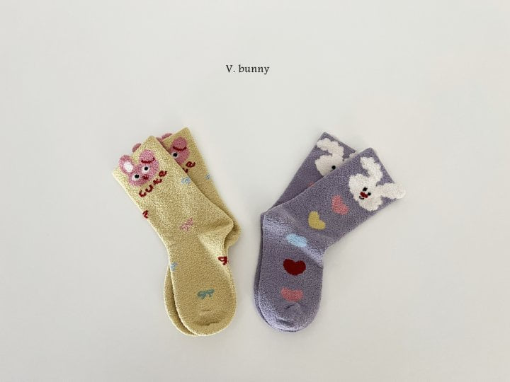 V Bunny - Korean Children Fashion - #Kfashion4kids - Heart Rabbit Socks Set - 8