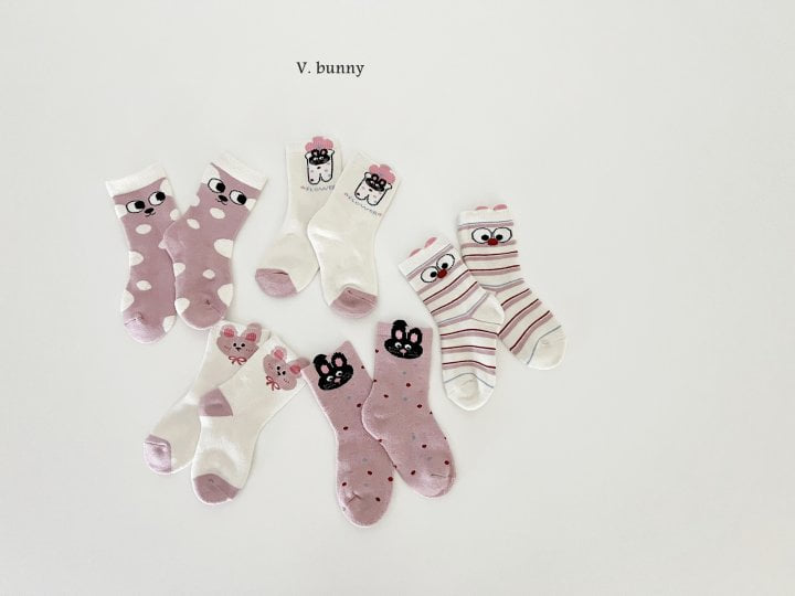 V Bunny - Korean Children Fashion - #childofig - Big Eyes Socks Set - 10