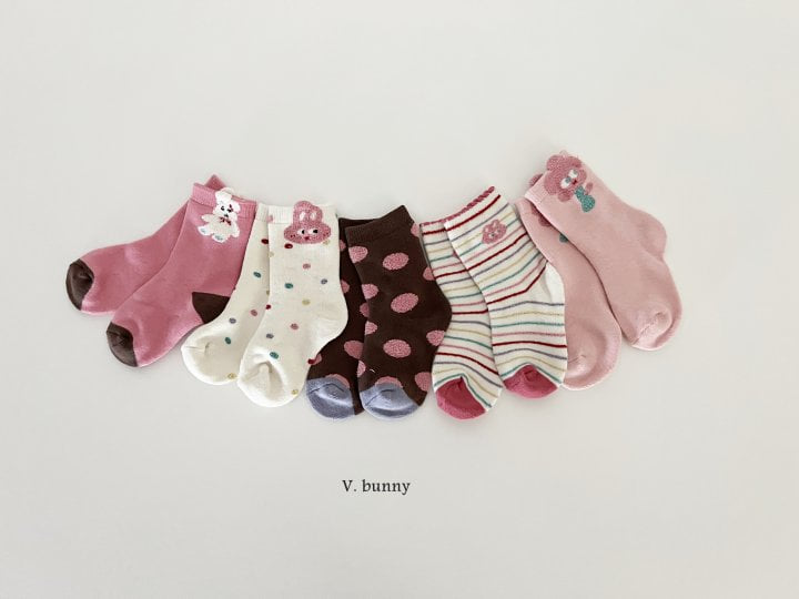 V Bunny - Korean Children Fashion - #childofig - Flower Socks Set - 10