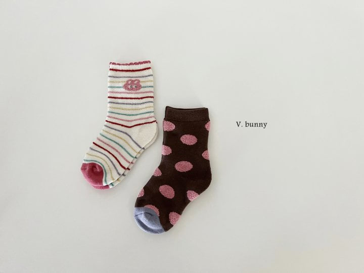 V Bunny - Korean Children Fashion - #childofig - Flower Socks Set - 9