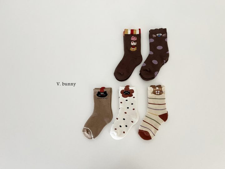 V Bunny - Korean Children Fashion - #childofig - Chestnuts Socks Set