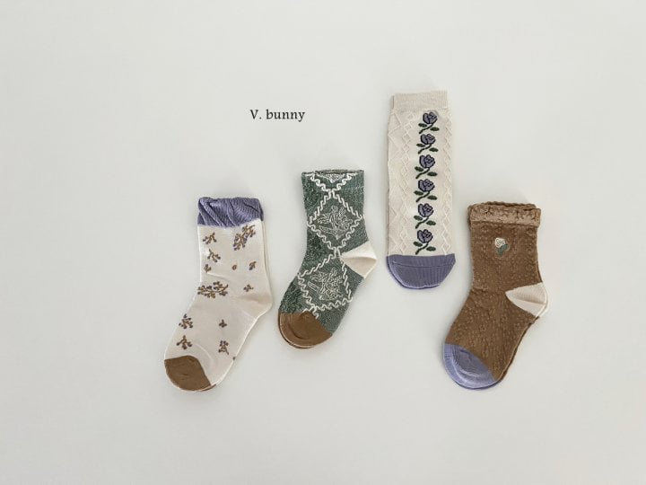 V Bunny - Korean Children Fashion - #childrensboutique - Rose Socks Set