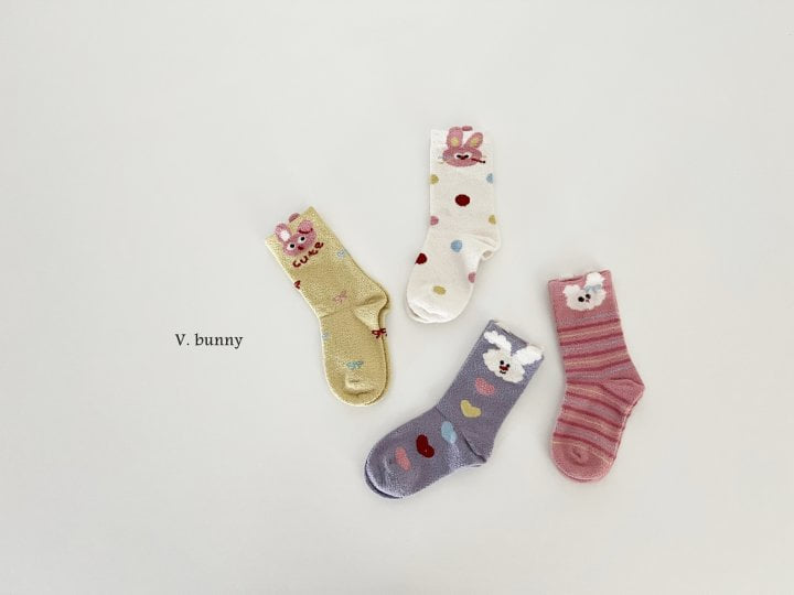 V Bunny - Korean Children Fashion - #childrensboutique - Heart Rabbit Socks Set