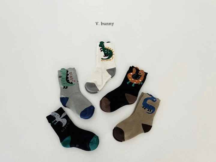 V Bunny - Korean Children Fashion - #designkidswear - Five Dragon Socks Set - 8