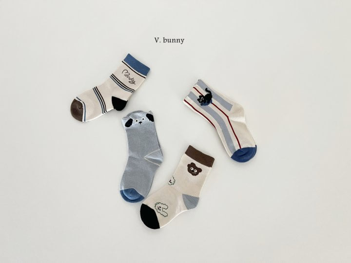 V Bunny - Korean Children Fashion - #designkidswear - Nero Socks Set - 8