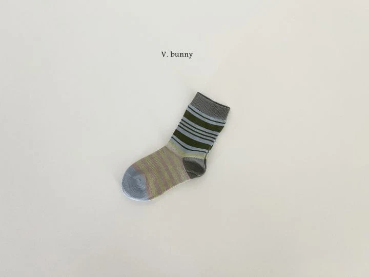 V Bunny - Korean Children Fashion - #designkidswear - Color Stripe Socks Set - 5