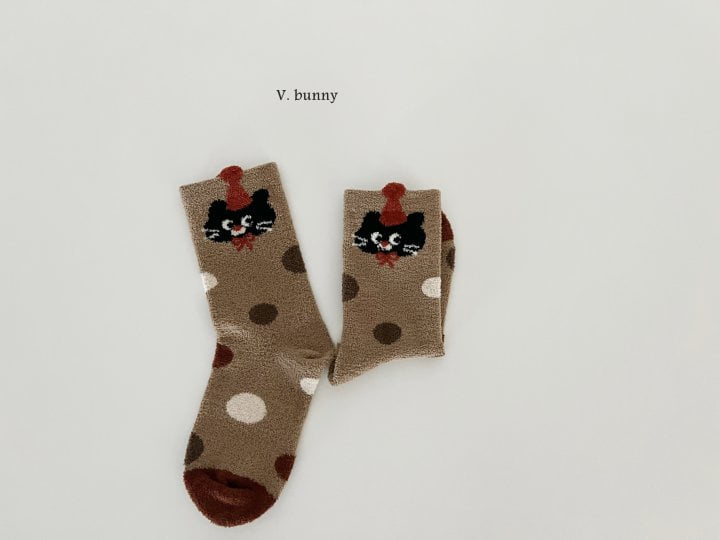 V Bunny - Korean Children Fashion - #childrensboutique - Apple Cat Socks Set - 4