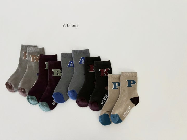 V Bunny - Korean Children Fashion - #discoveringself - Alphabet Socks Set - 10