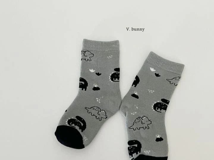 V Bunny - Korean Children Fashion - #discoveringself - Tyranno Socks Set - 6