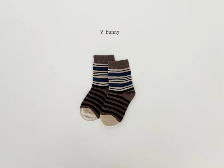 V Bunny - Korean Children Fashion - #discoveringself - Color Stripe Socks Set - 6