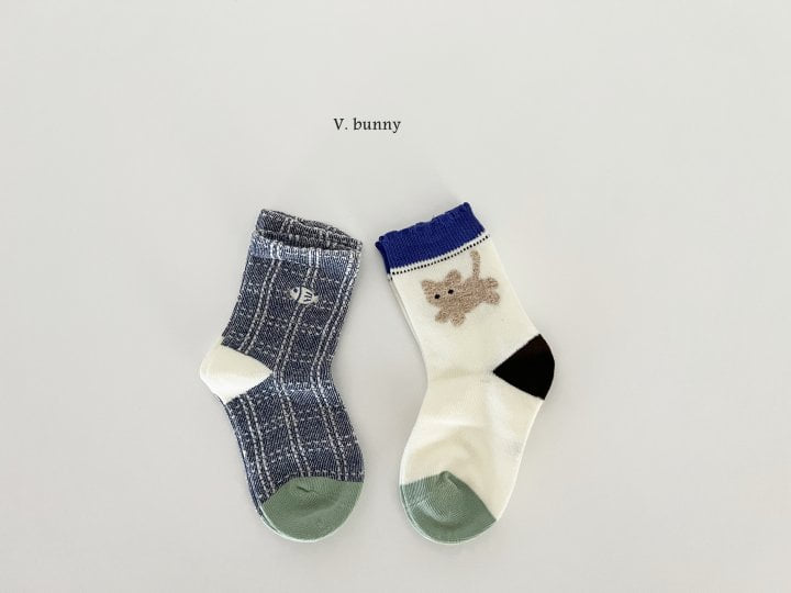 V Bunny - Korean Children Fashion - #fashionkids - Cats Socks Set - 8