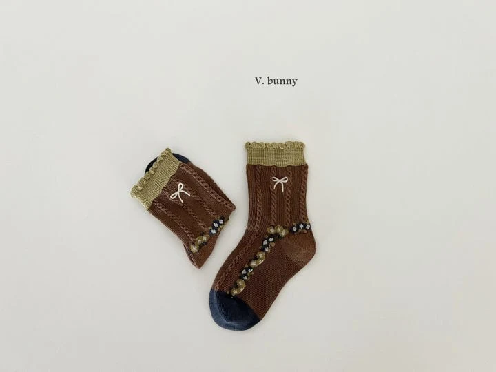 V Bunny - Korean Children Fashion - #fashionkids - Deep Flower Socks Set - 4