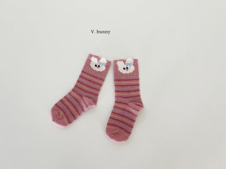 V Bunny - Korean Children Fashion - #kidsshorts - Heart Rabbit Socks Set - 5