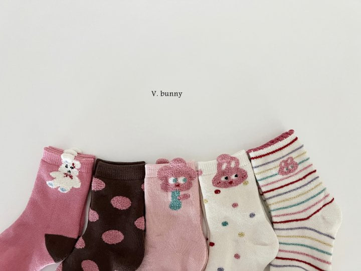 V Bunny - Korean Children Fashion - #kidsstore - Flower Socks Set - 2