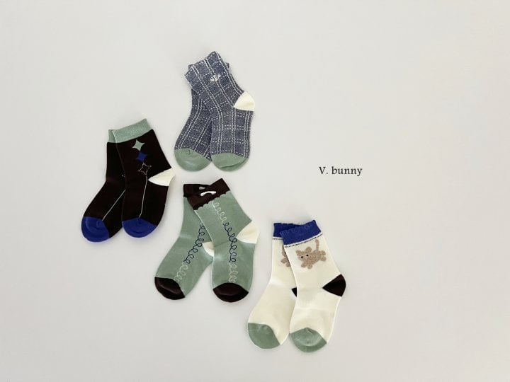 V Bunny - Korean Children Fashion - #kidsstore - Cats Socks Set - 10