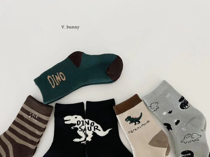 V Bunny - Korean Children Fashion - #kidzfashiontrend - Tyranno Socks Set - 10