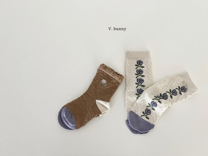 V Bunny - Korean Children Fashion - #kidzfashiontrend - Rose Socks Set - 7