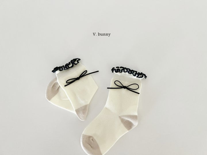 V Bunny - Korean Children Fashion - #kidzfashiontrend - Pearl Ribbon Socks Set - 3