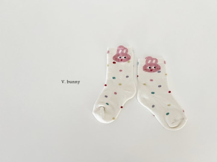 V Bunny - Korean Children Fashion - #littlefashionista - Flower Socks Set - 5