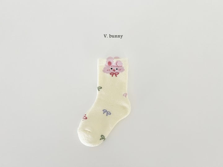 V Bunny - Korean Children Fashion - #Kfashion4kids - Pink Rabbit Socks Set - 4