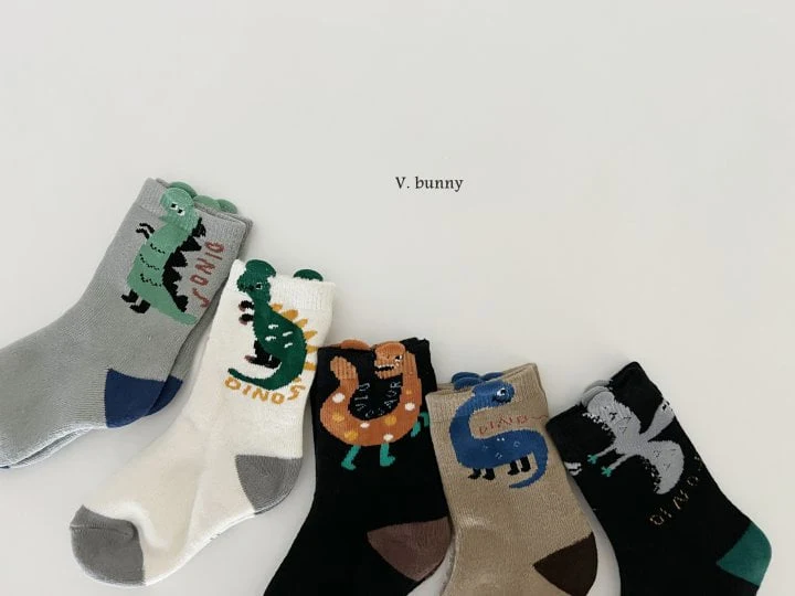 V Bunny - Korean Children Fashion - #littlefashionista - Five Dragon Socks Set